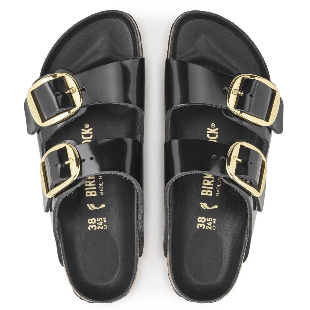 Birkenstock Arizona Big Buckle -High Shine Black - (Narrow Fit) Size 7